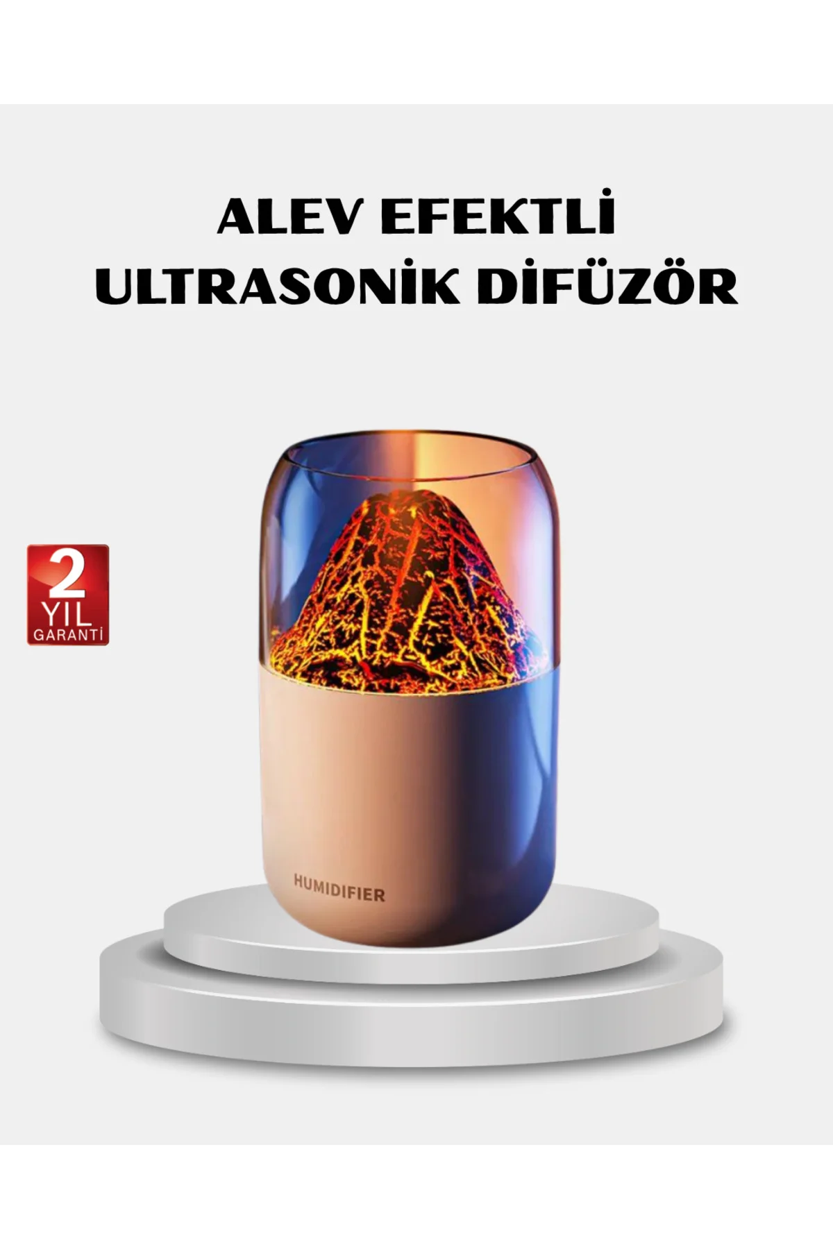 280ml Alev Işıklı Ultrasonik Hava Nemlendirici Sessiz ve USB Şarjlı