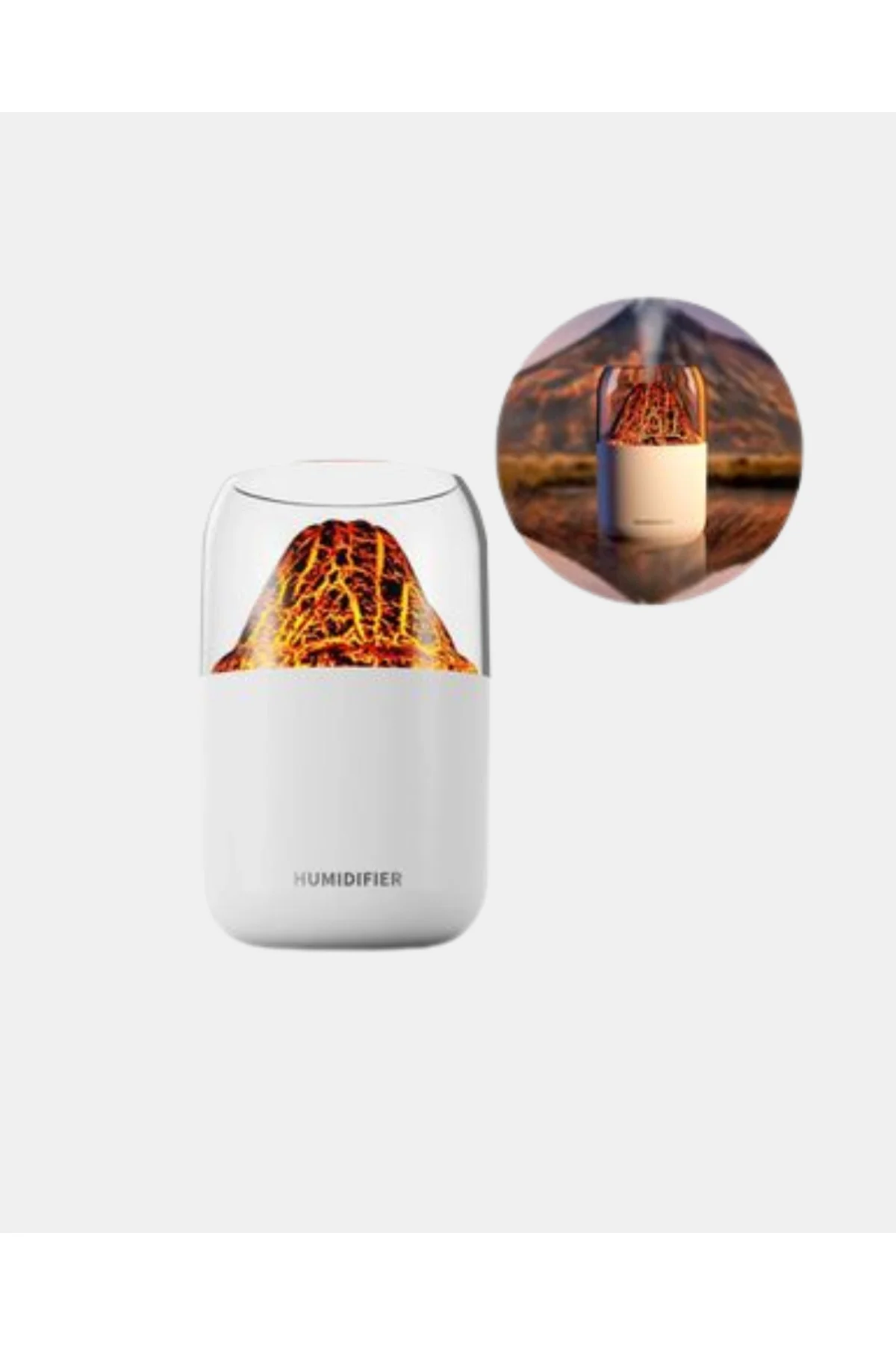280ml Alev Işıklı Ultrasonik Hava Nemlendirici Sessiz ve USB Şarjlı