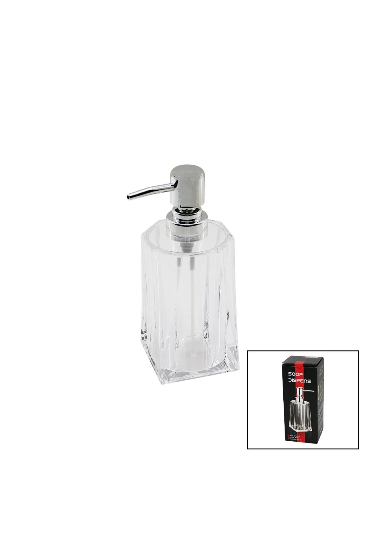 280ML - Uzun Şeffaf - Mika Kristal Sıvı Sabunluk 280ML - Uzun Şeffaf - Mika Kristal Sıvı Sabunluk