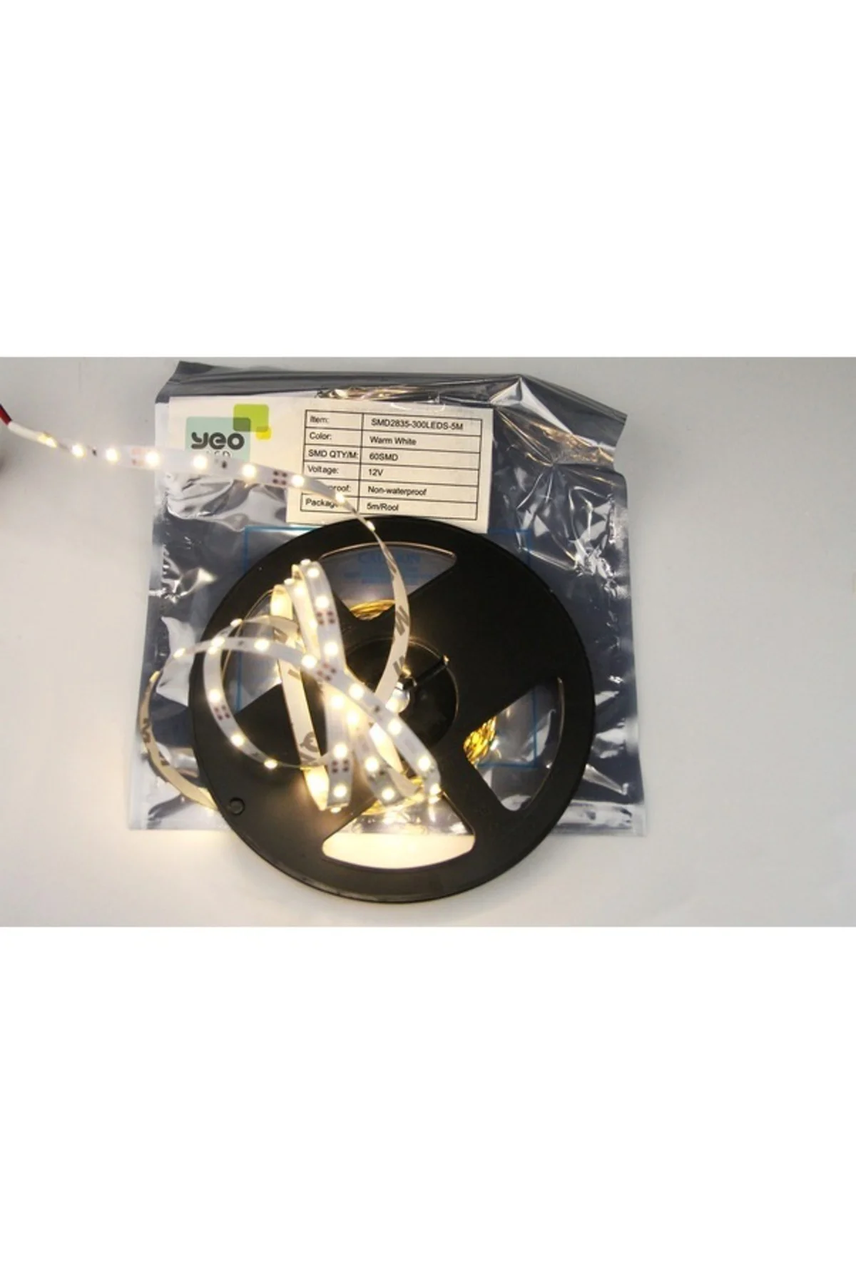 2835 Tek Çipli 12v 5metre Silikonsuz Şerit Led Beyaz