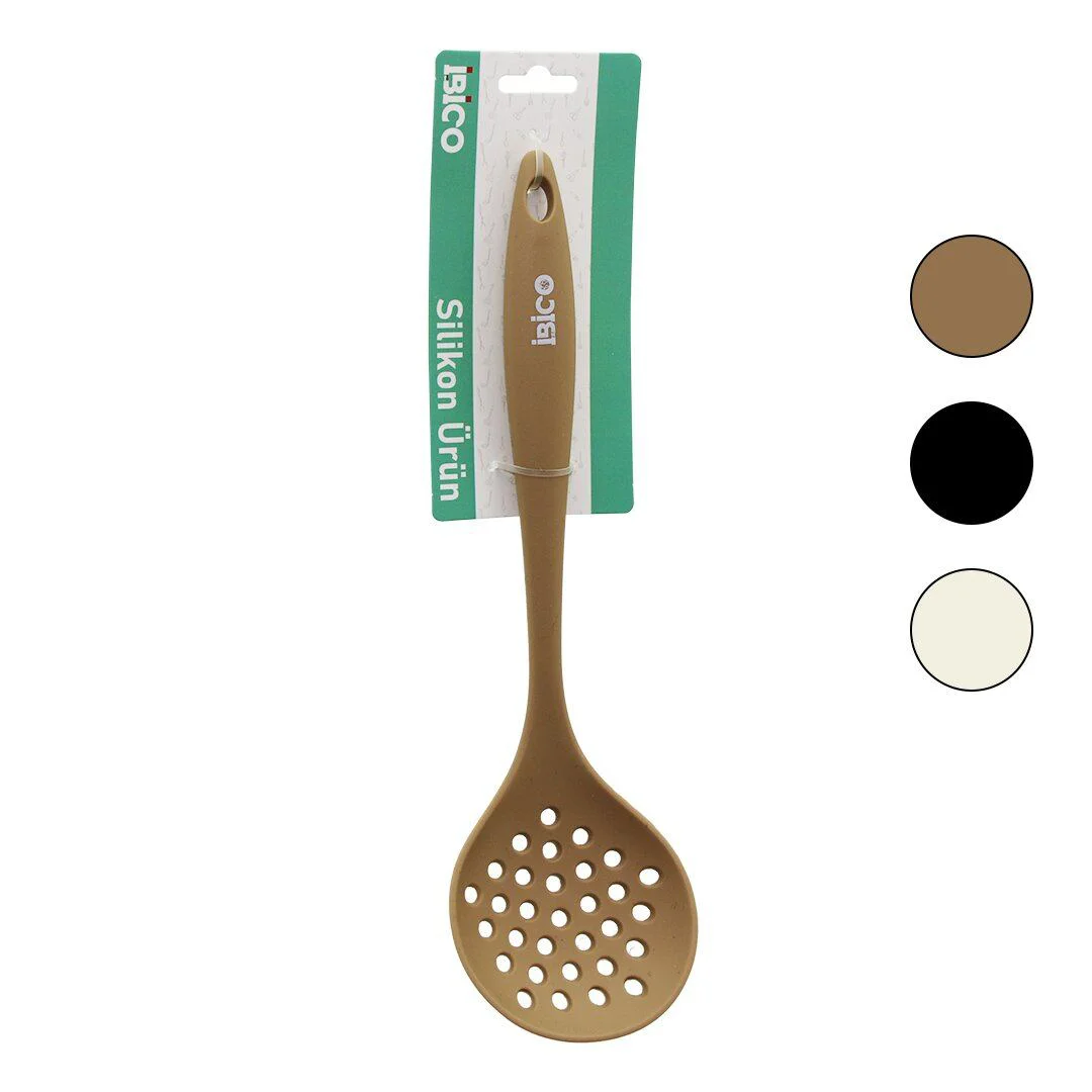 28.5 cm Silikon Saplı Renkli Kevgir - Isıya Dayanıklı Mutfak Alet