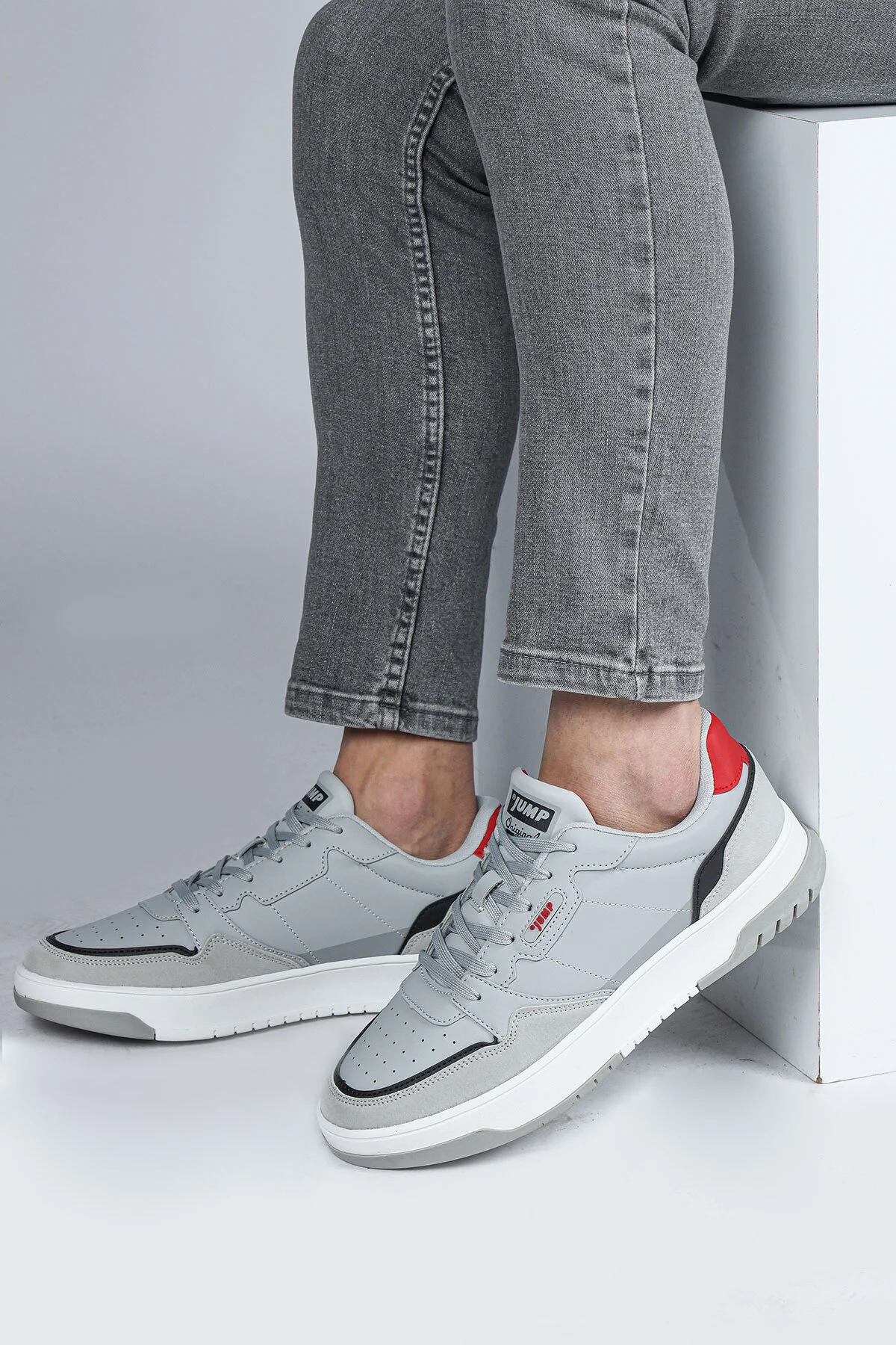 28662 Açık Gri - Kahverengi Erkek Sneaker Günlük Spor Ayakkabı