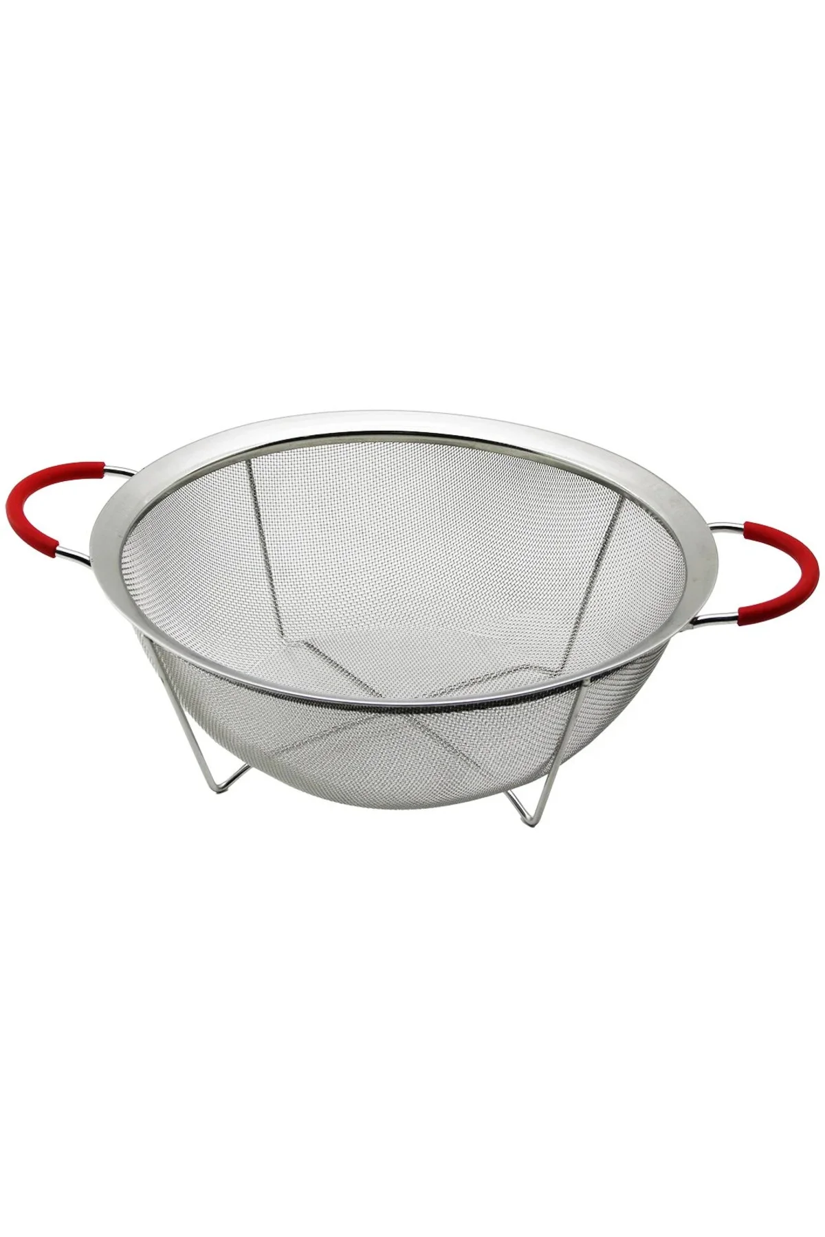 28CM Tel Sepet Metal Süzgeç Silikon Kılıflı Kulp Metal Çerçeve - Ayak