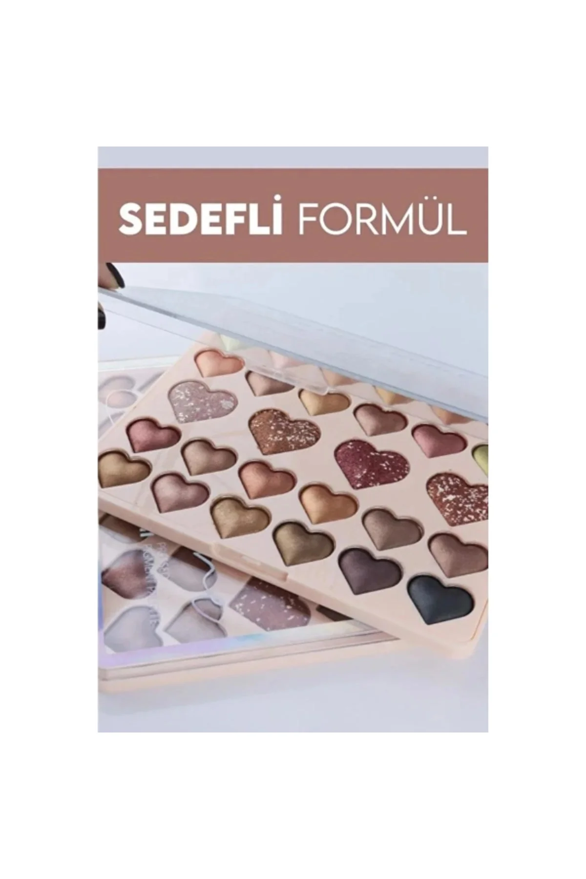 28'li Sedefli Shine Kalp Far Paleti - 2'li Set