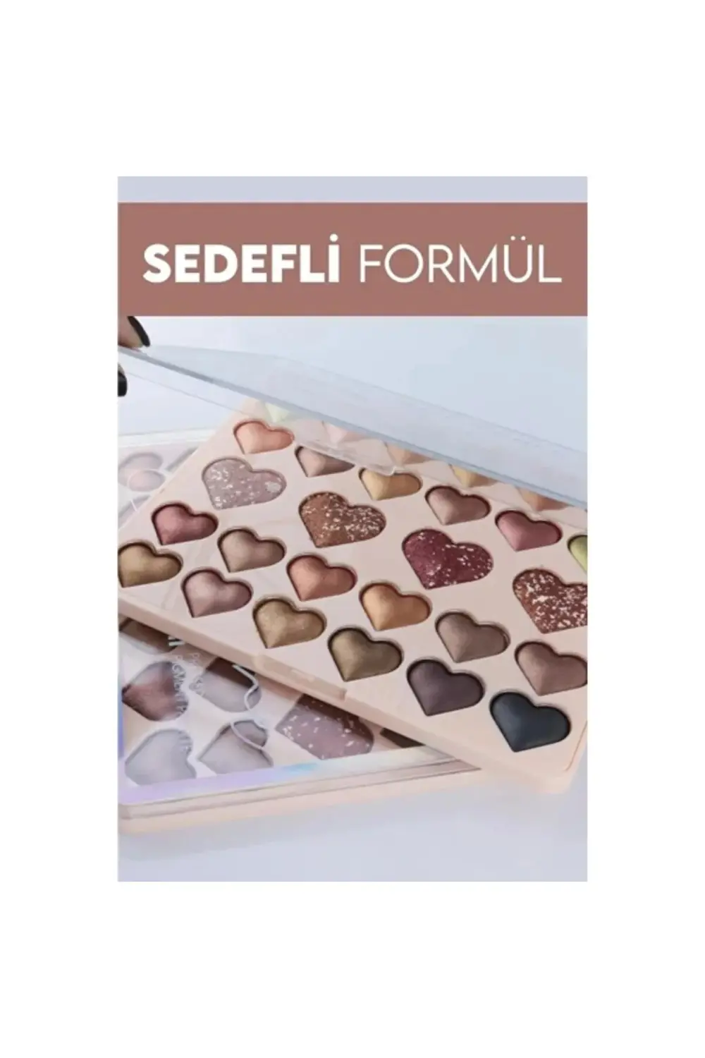 28'li Sedefli Shine Kalp Far Paleti - 2'li Set