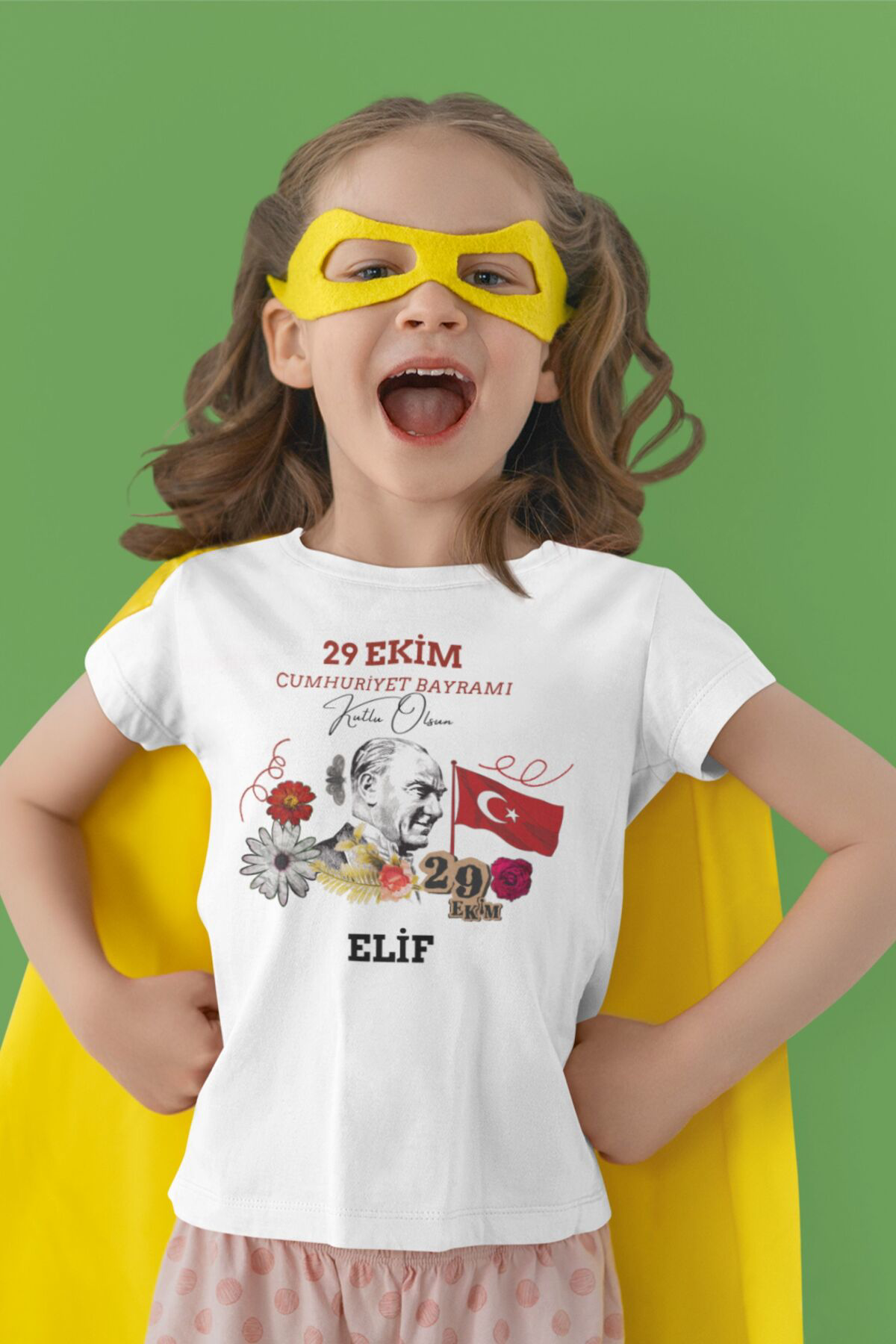 29 Ekim Cumhuriyet Baryarı Tema3 Kişiye Özel Çocuk Tişörtü