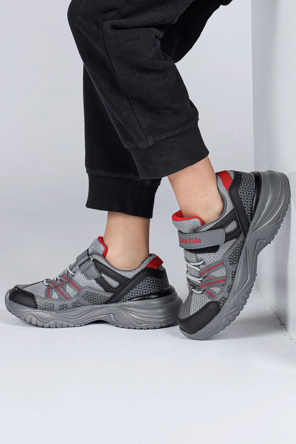 29187 Cırtlı Gri Üniseks Çocuk Sneaker Günlük Spor Ayakkabı