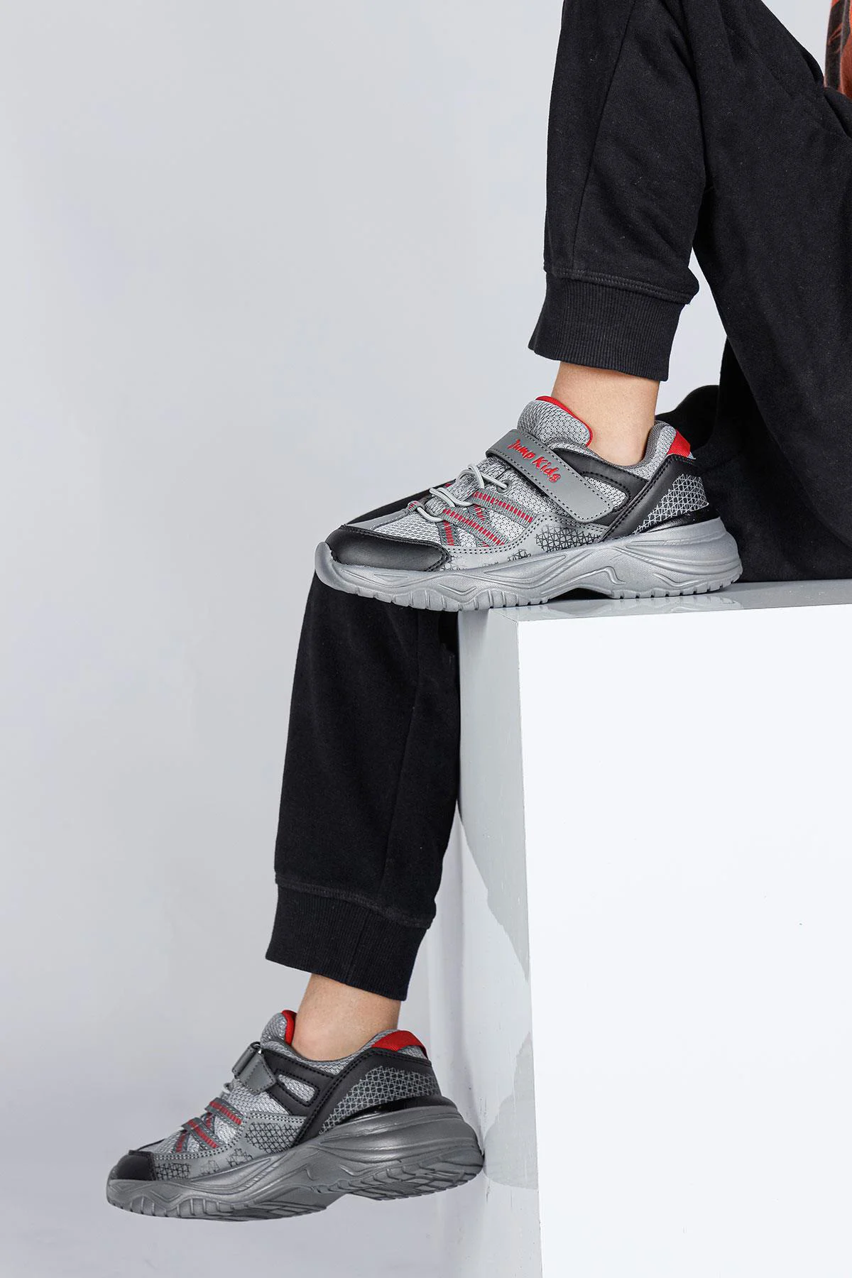 29187 Cırtlı Gri Üniseks Çocuk Sneaker Günlük Spor Ayakkabı