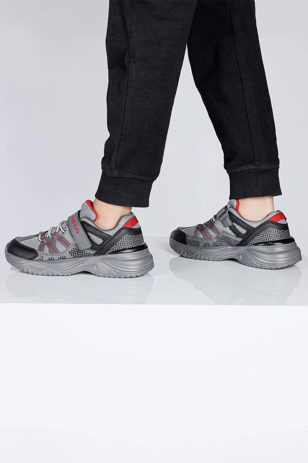 29187 Cırtlı Gri Üniseks Çocuk Sneaker Günlük Spor Ayakkabı