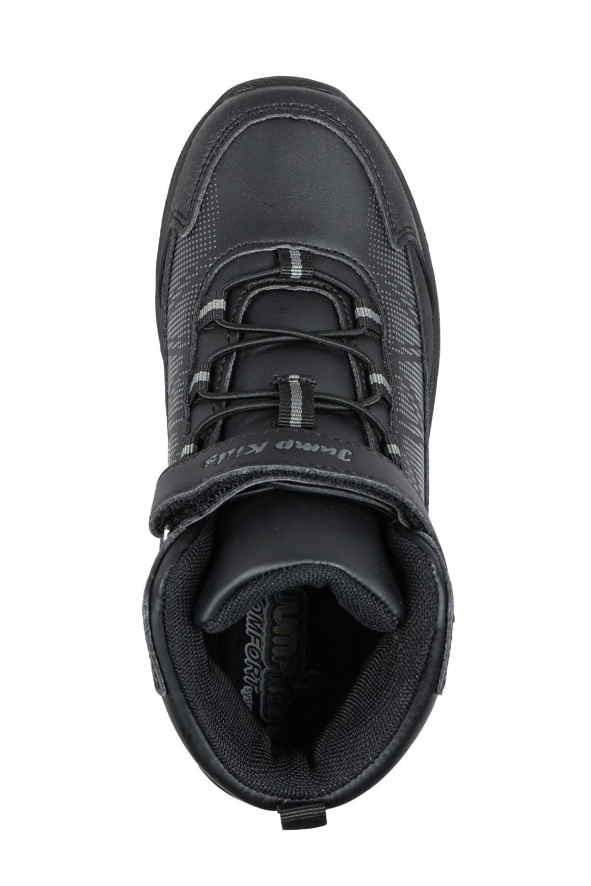 29194 Cırtlı Yüksek Bilekli Full Siyah Üniseks Çocuk Sneaker Günl