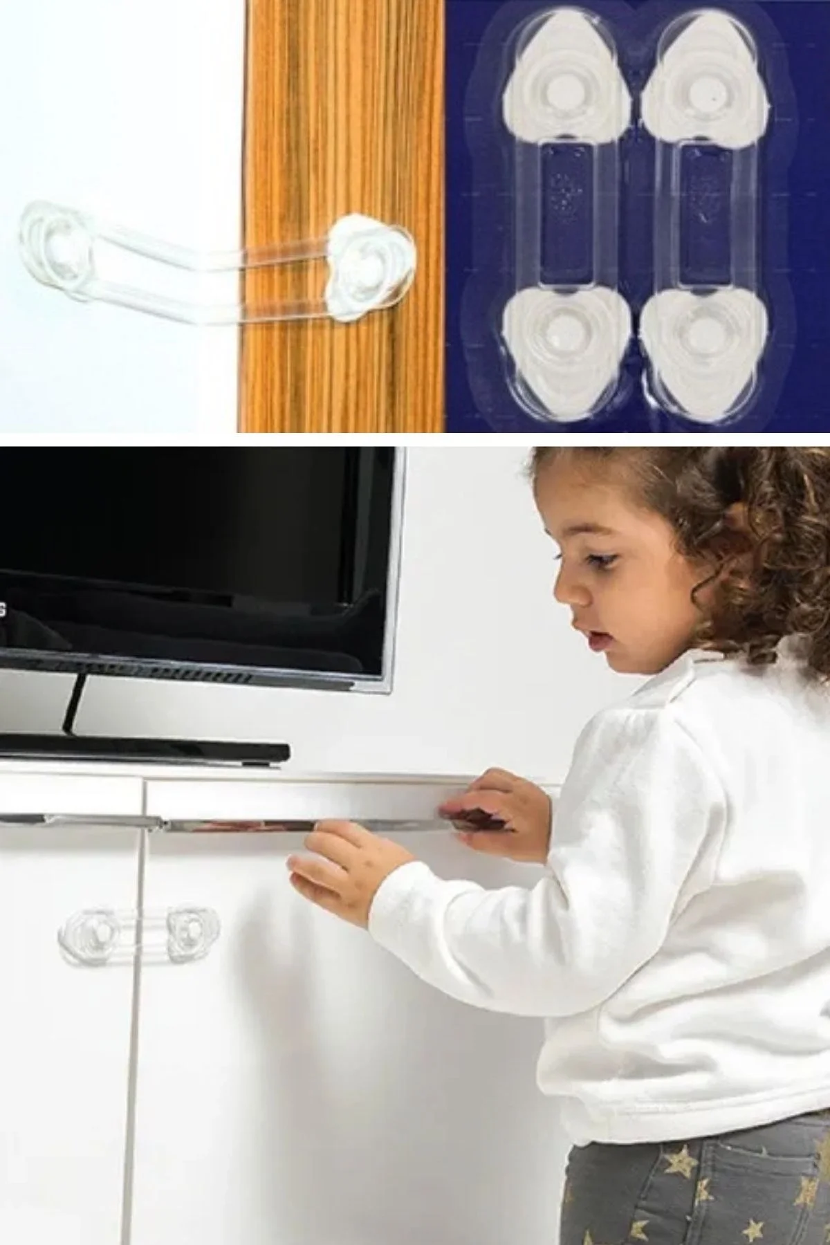 2&amp;apos;li Mini Çok Amaçlı Kilit- Çocuk Güvenlik Gereçkerli Çekmece,dolap,kapak Kilidi Bx40