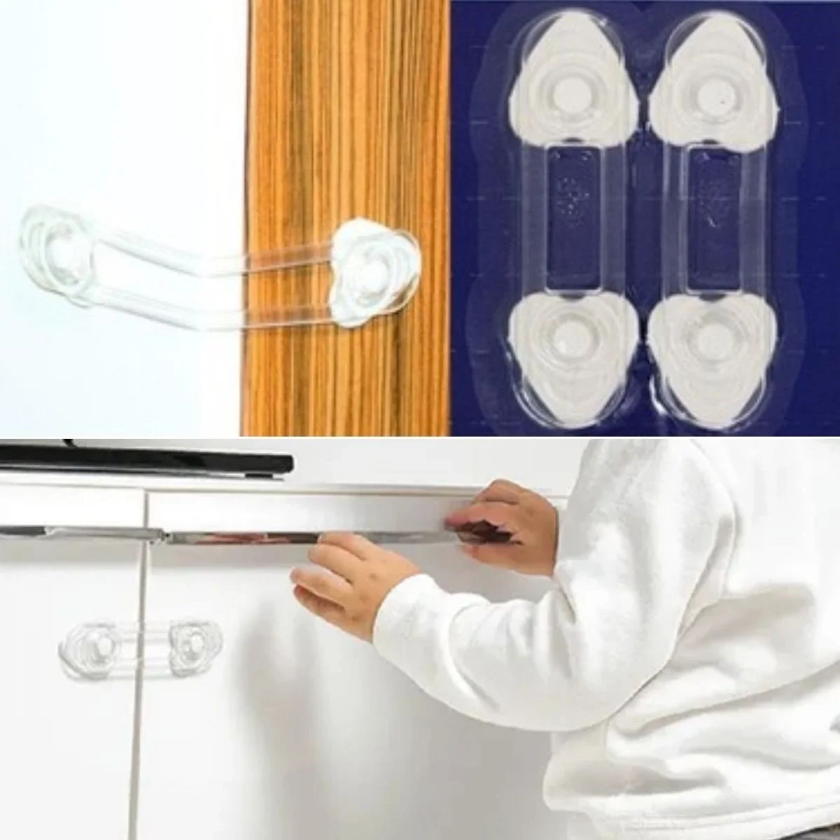 2&amp;apos;li Mini Çok Amaçlı Kilit- Çocuk Güvenlik Gereçkerli Çekmece,dolap,kapak Kilidi Bx40