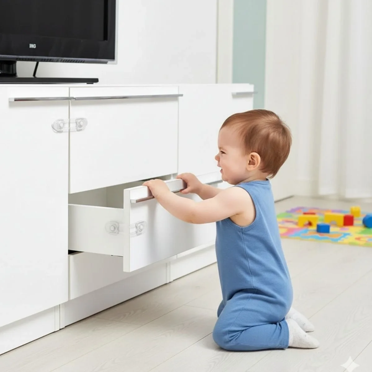 2&amp;apos;li Mini Çok Amaçlı Kilit- Çocuk Güvenlik Gereçkerli Çekmece,dolap,kapak Kilidi Bx40