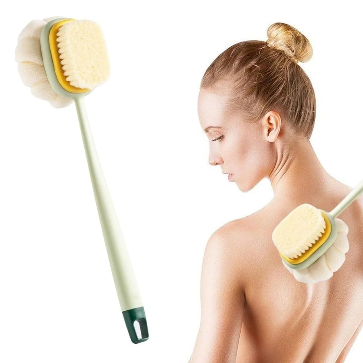 2&amp;apos;si 1 Arada Çift Taraflı Uzun Saplı Fırçalı Banyo Vücut Sırt Fırçası Banyo Lifi Bx40 Fiyatı, Yorumları ve Özellikleri