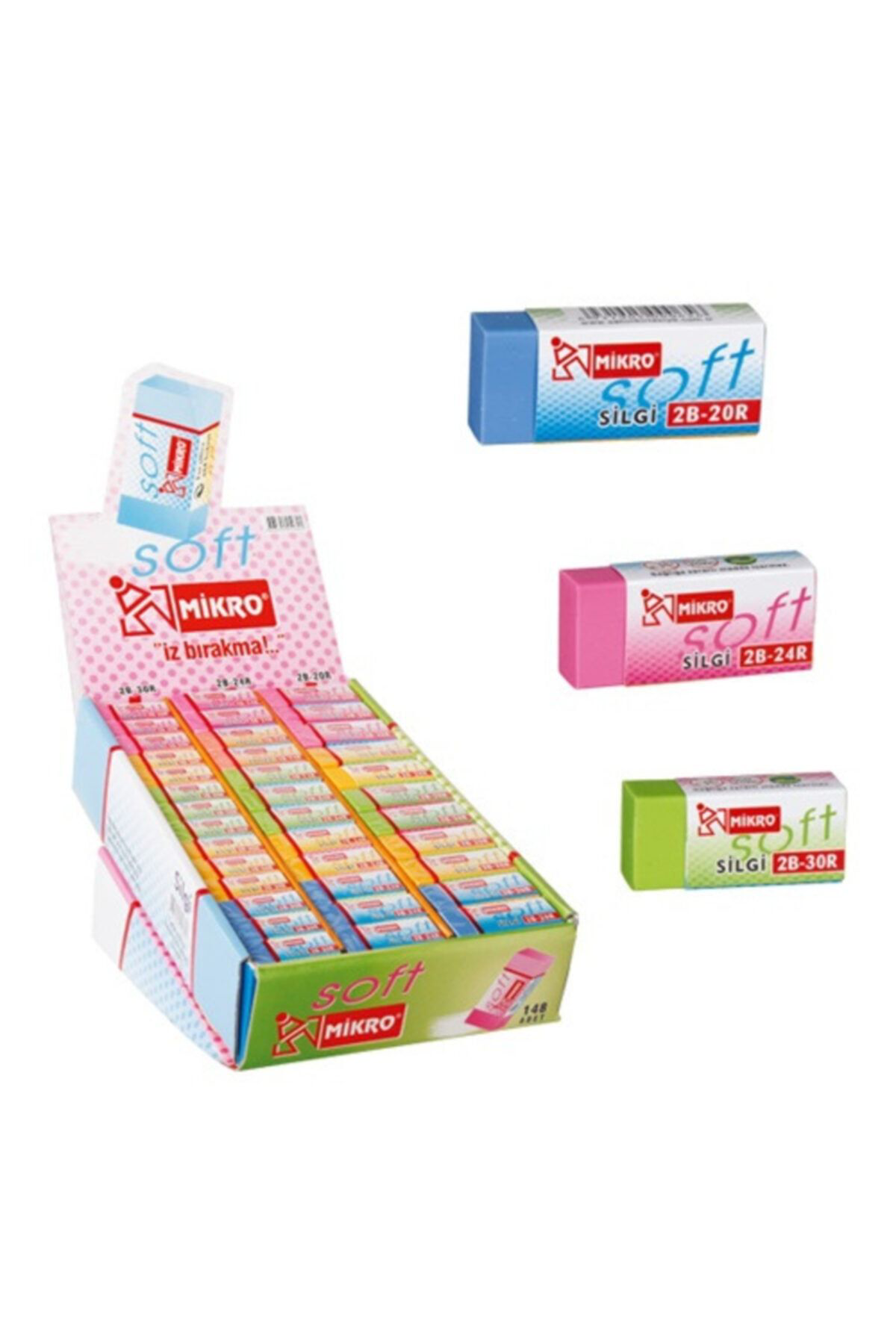 2b-24r Renkli Soft Silgi