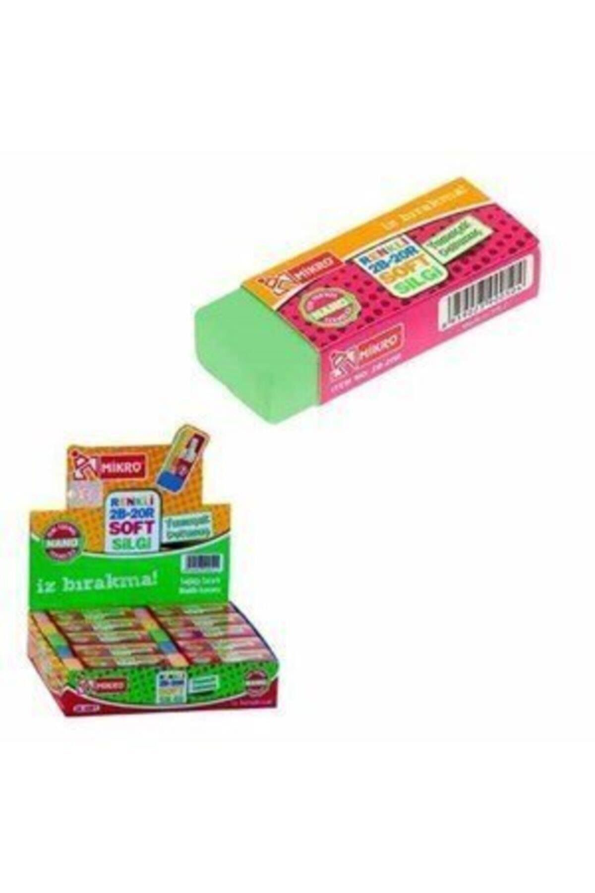 Mikro 2B-30R Renkli Soft Silgi 4'Lü Paket