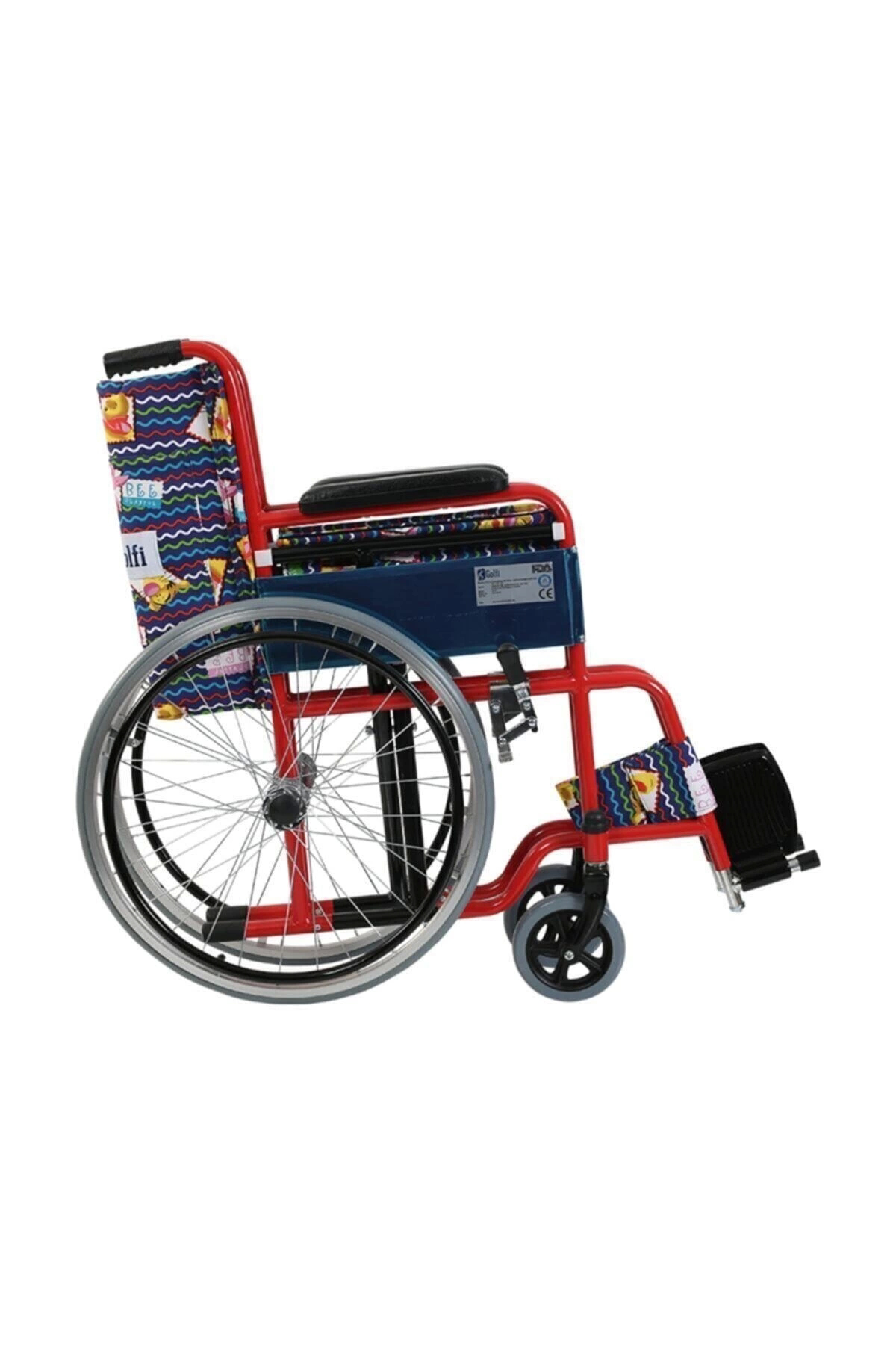 G100c Pediatrik Tekerlekli Sandalye Çocuk Sandalye Desenli