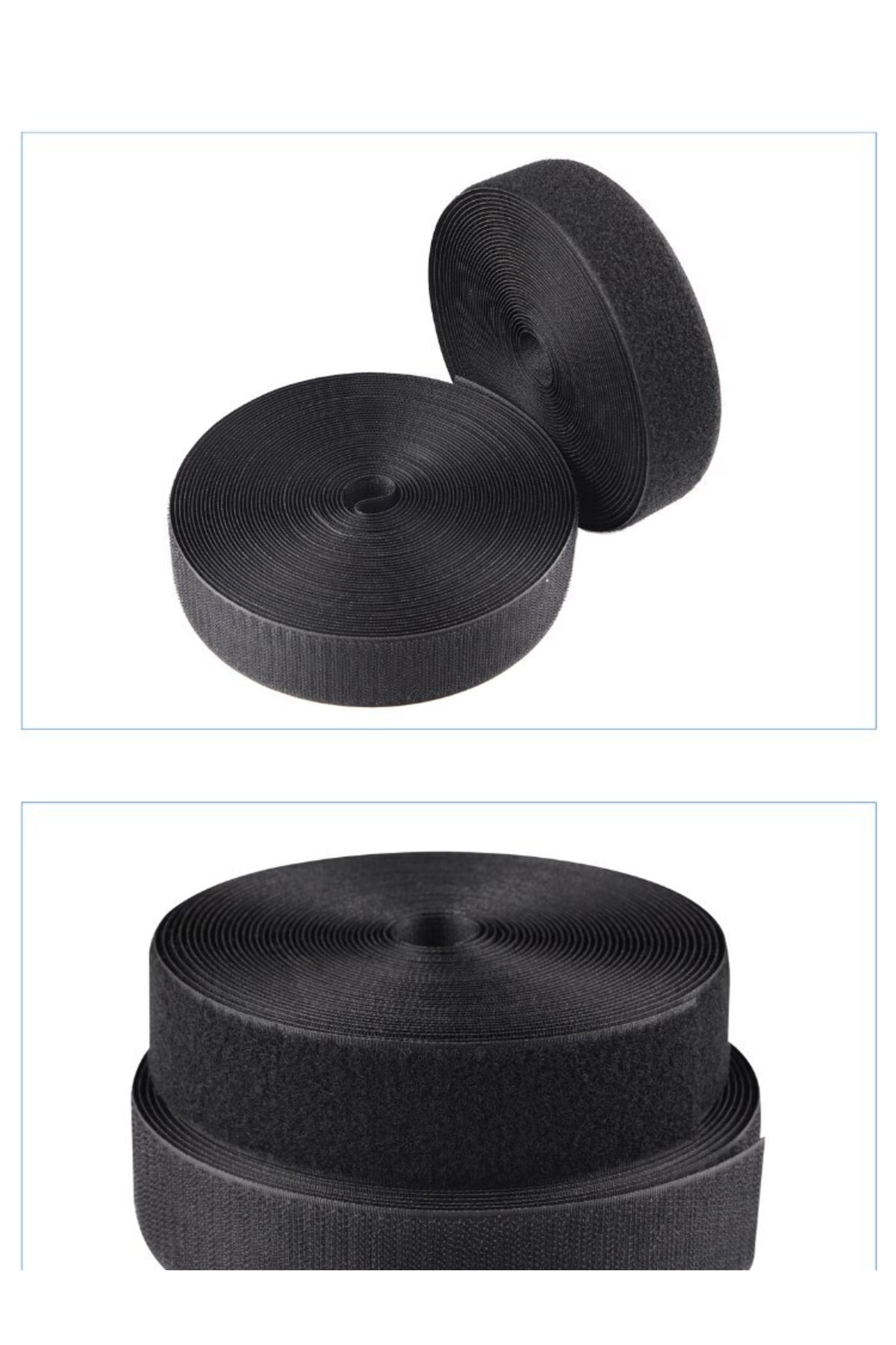 Tuhafiyecimiz 2Cm Eninde Cırt Bant - Cırtcırt - Amerikan Fermuar 25 Metre Siyah
