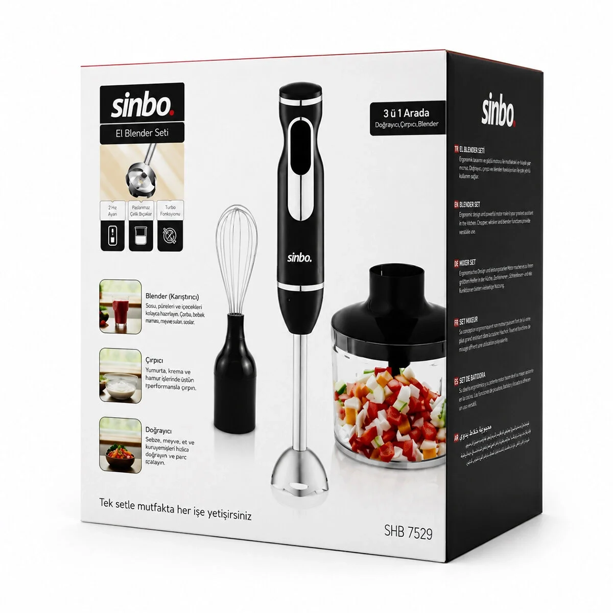 2hız Ayar - Paslanmaz Çelik Bıçak El Multi Blender Seti 700ml Hazneli Shb-7529 Bx40 Fiyatı, Yorumları ve Özellikleri