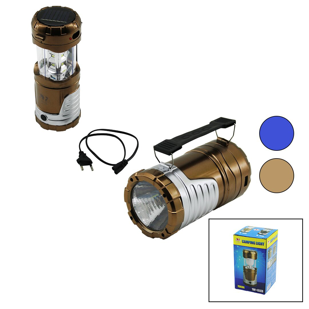 2IN1 1W+12LED SOLAR - FİŞ ŞARJLI LÖKÜS MODEL KAMP LAMBA FENER-POW