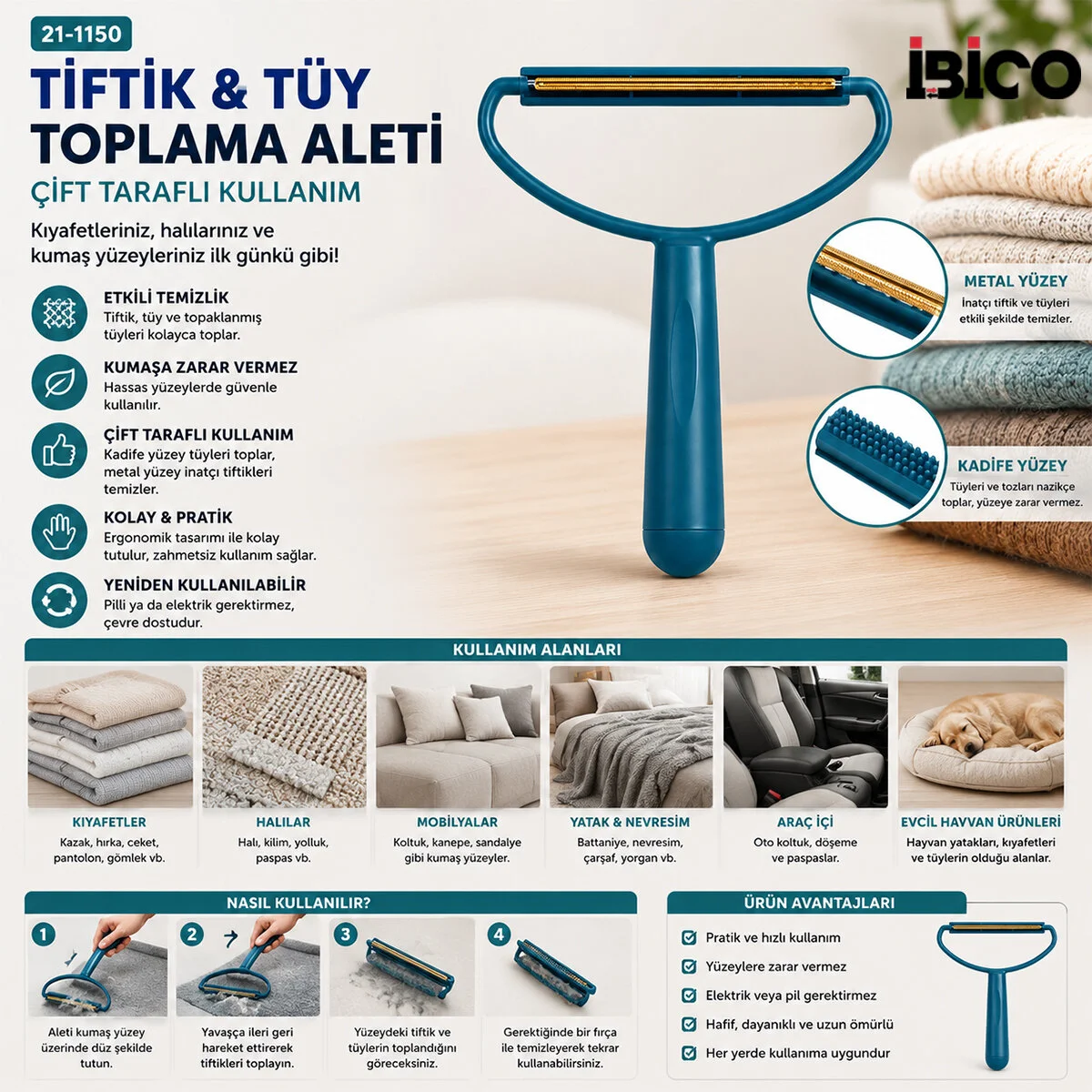 2İN1 Başlı Plastik Saplı Metal Tiftik Tüy Toplama Pls.kaşıyıcı Aparat Pet Shop Fiyatı, Yorumları ve Özellikleri