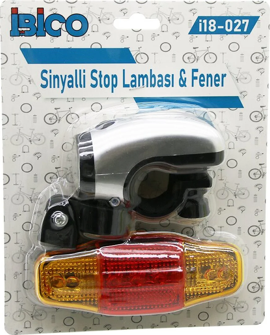 2in1 Bisiklet 5 Led Fener - Sinyalli Stop Lamba Pilli 5224 Diğer