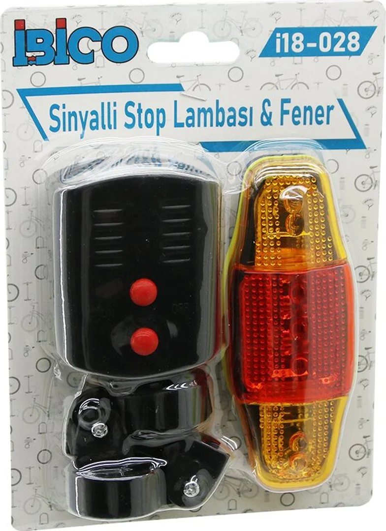 2in1 Bisiklet Cob Led Fener - Sinyalli Stop Lamba Pilli 5224 Diğe