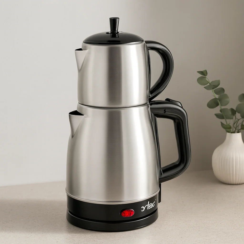 2in1 Çaycı &amp; Kettle Elektrikli Çay Makinesi 1.7L + 0.7L Çelik Fiyatı, Yorumları ve Özellikleri