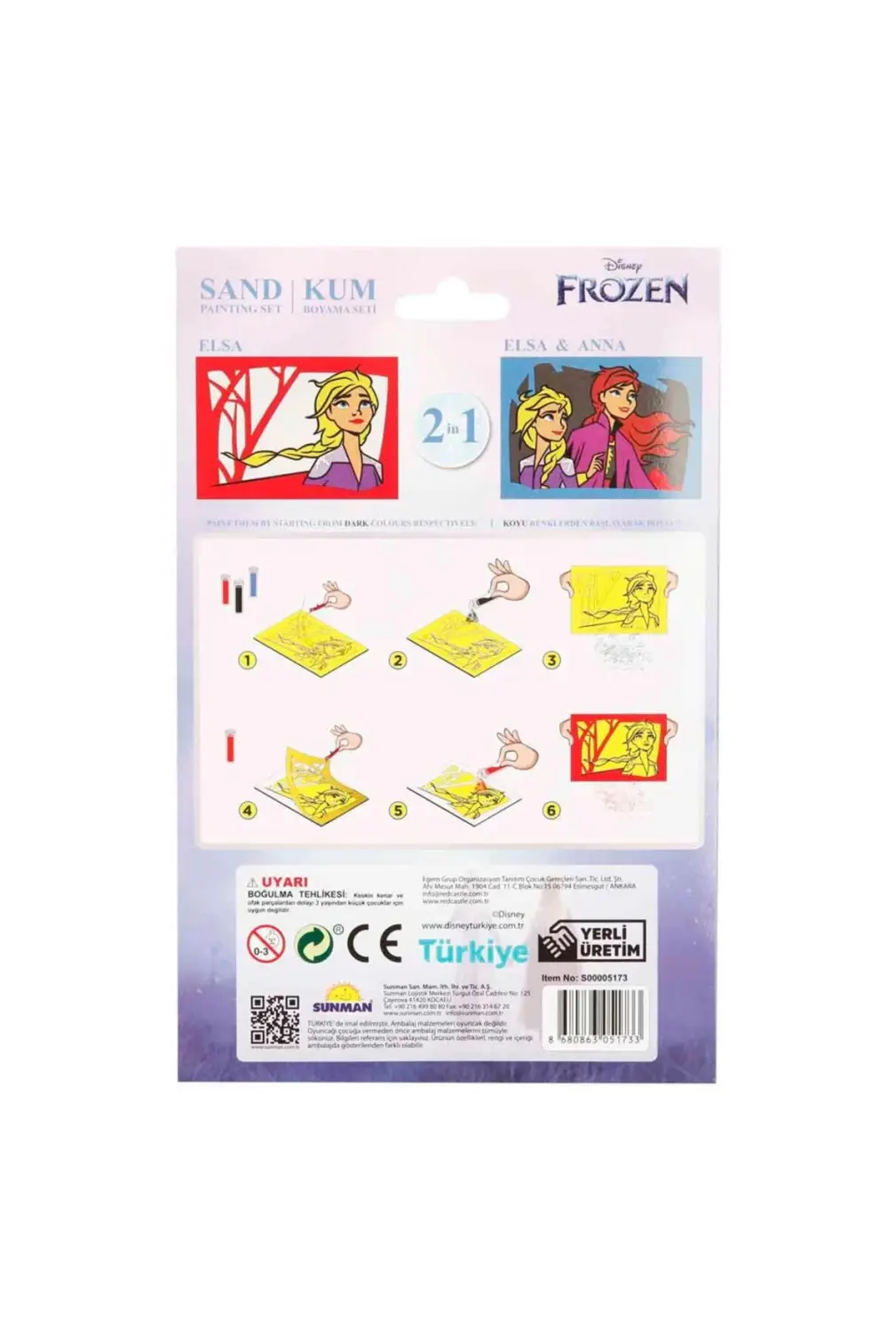 2in1 Disney Frozen Kum Boyama Seti Ds 34