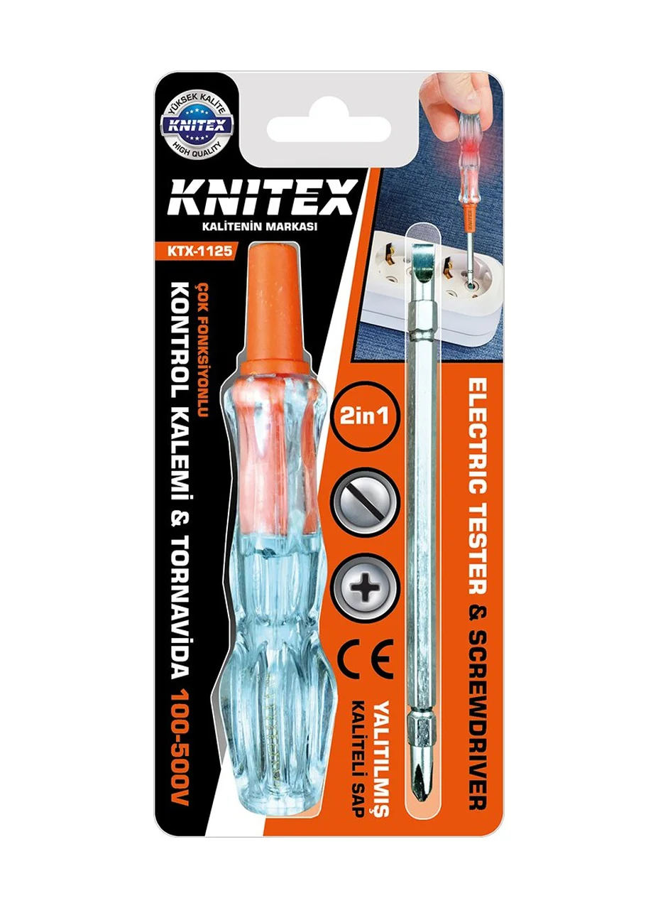 2in1 Düz - Yıldız Çıkar Tak Kontrol Kalemi - Tornavida 100-500v 5