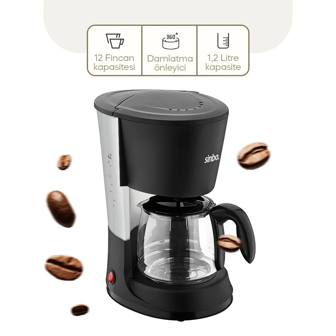 2in1 Filtre Kahve - Çay Demleme Makinesi 1.2lt Cam Hazne - Su Seviye Gösterge  Scm-2938 Bx40 Fiyatı, Yorumları ve Özellikleri