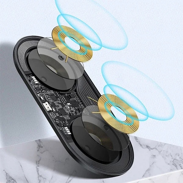 2in1 Kablosuz Şarj Standı 18W - iPhone ve AirPods Aynı Anda Hızlı Şarj (Siyah/Beyaz/Şeffaf)