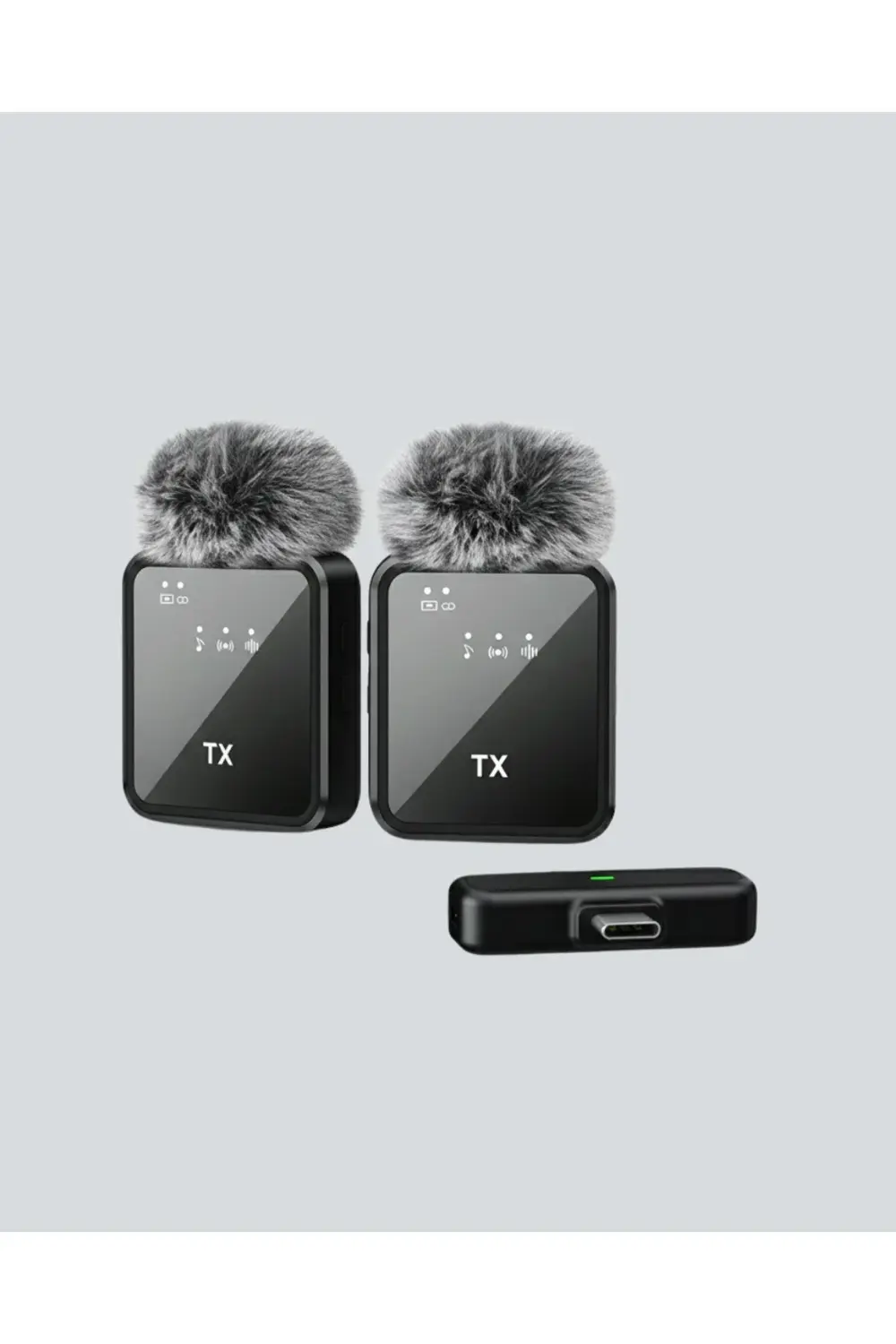 2in1 Kablosuz Yaka Mikrofonu iOS ve Android Uyumlu