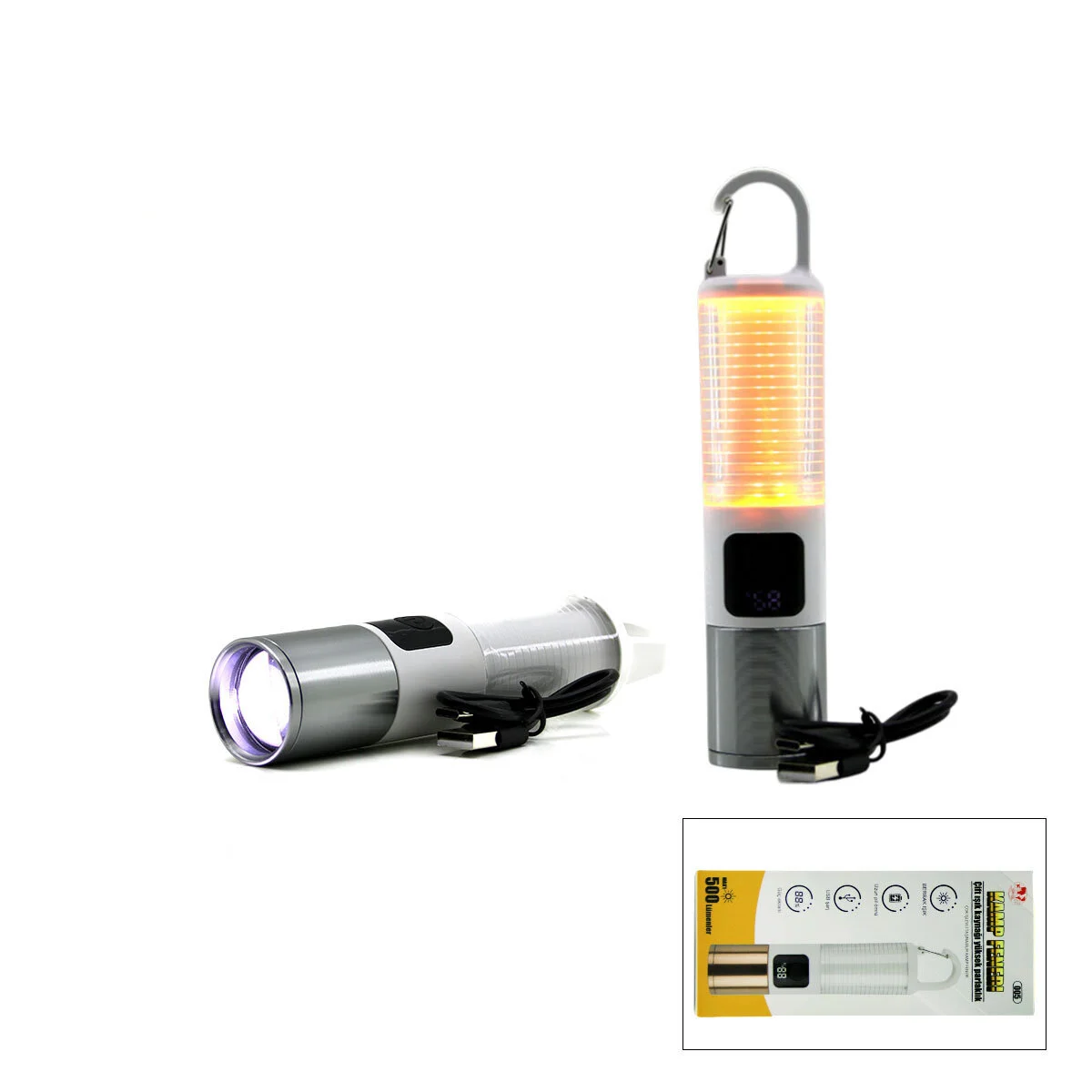 2İN1 Kamp - Çok Amaçlı El Feneri Usb Şarjlı Zoom 6 Fonksiyon Işık=doğal - Renkli Askı Mandalı Şarj Göstergesi 005 2İN1 Kamp - Çok Amaçlı El Feneri Usb Şarjlı Zoom 6 Fonksiyon Işık=doğal - Renkli Askı Mandalı Şarj Göstergesi 005