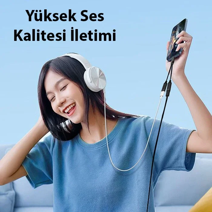 2in1 Type-C Şarj + 3.5 mm Kulaklık Adaptörü iPhone 15 Uyumlu 60W PD Hızlı Şarj - Northcity