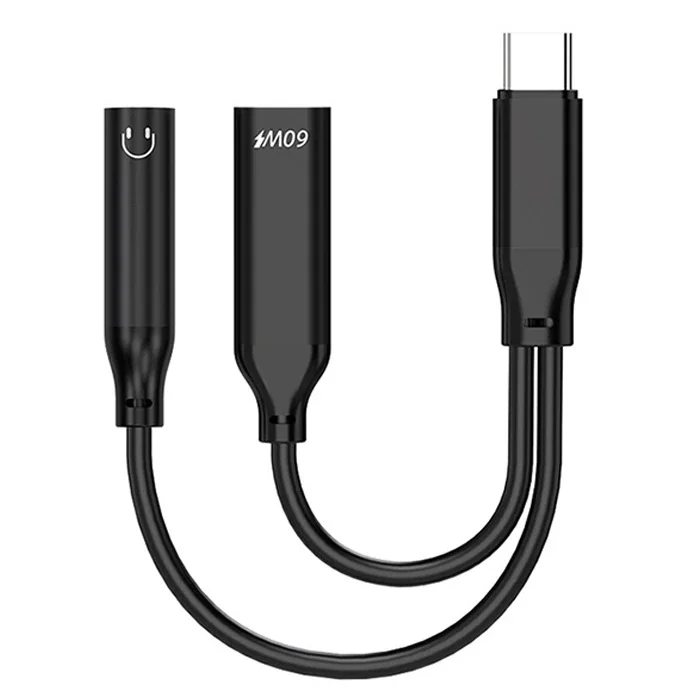 2in1 Type-C Şarj + 3.5 mm Kulaklık Adaptörü iPhone 15 Uyumlu 60W PD Hızlı Şarj - Northcity