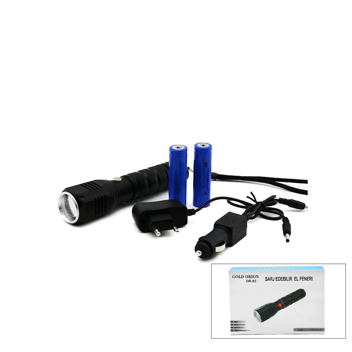 2ın1 Zoomlu El Feneri - Cob Led Fiş - Çakmak Şarjlı Metal Kasa 17cm 3000 Lumen Bx40 Fiyatı, Yorumları ve Özellikleri