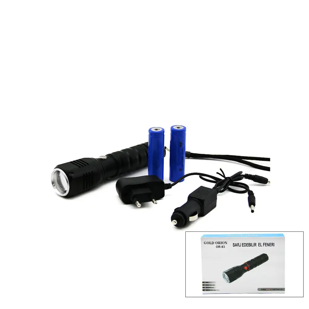 2IN1 ZOOMLU EL FENERİ - COB LED FİŞ - ÇAKMAK ŞARJLI METAL KASA 17