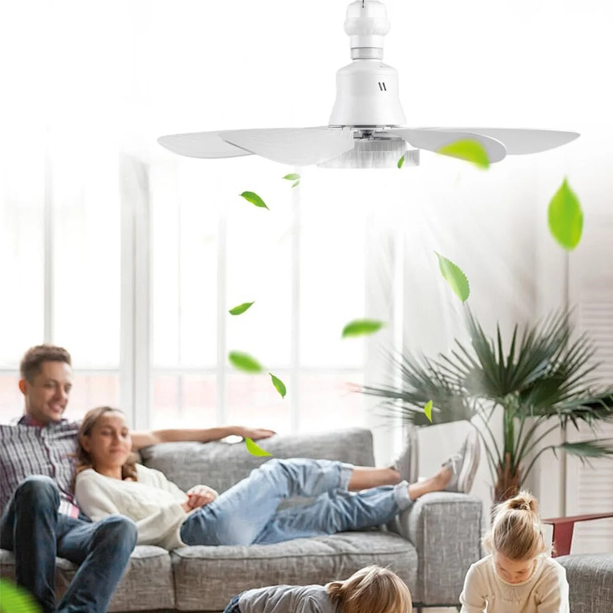 2in1=tavan Vantilatör - Avize Lamba Kumandalı 52cm Sinek Kovucu 6-beyaz Plastik Kanat 3-kademe Hız Beyaz-sarı-doğal Işık Bx40 Fiyatı, Yorumları ve Özellikleri