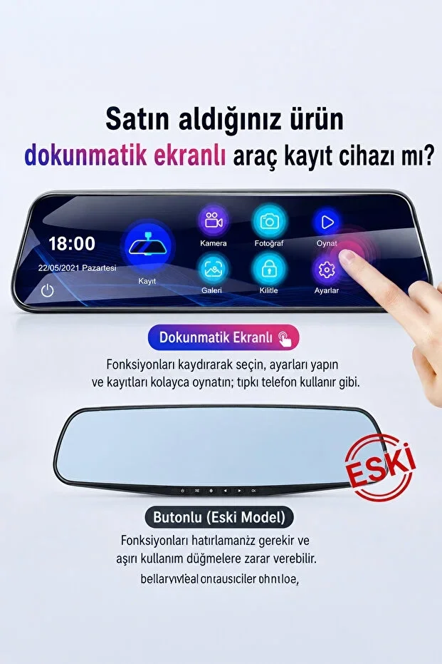 2k Ekran Tam Dokunmatik 9.66” Dikiz Ayna Araç Içi Kamera (1080p Arka) 2k Ekran Tam Dokunmatik 9.66” Dikiz Ayna Araç Içi Kamera (1080p Arka)