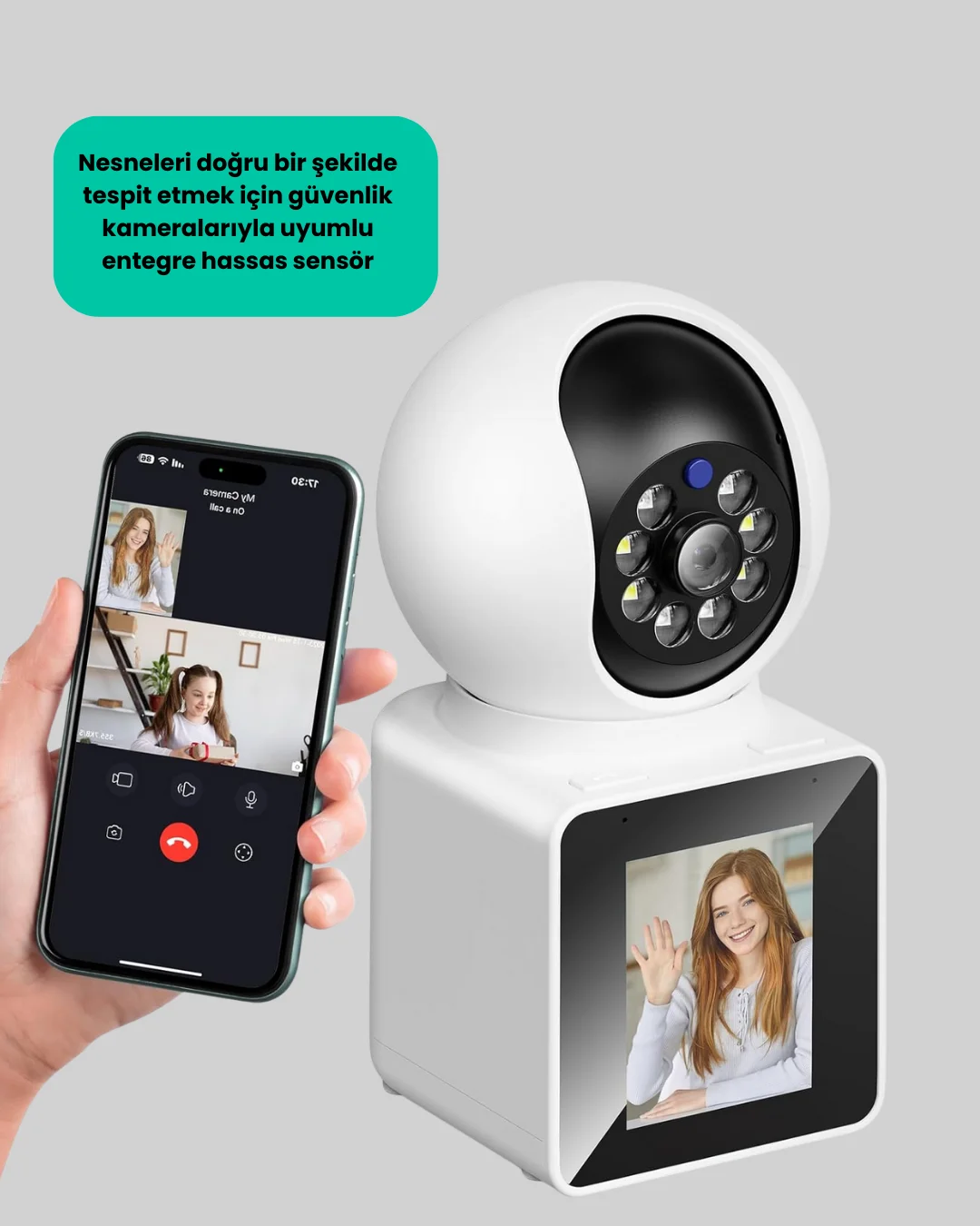 2K HD Bebek ve Yaşlı Takip Kamerası Çift Yönlü Görüş Akıllı Uyarı