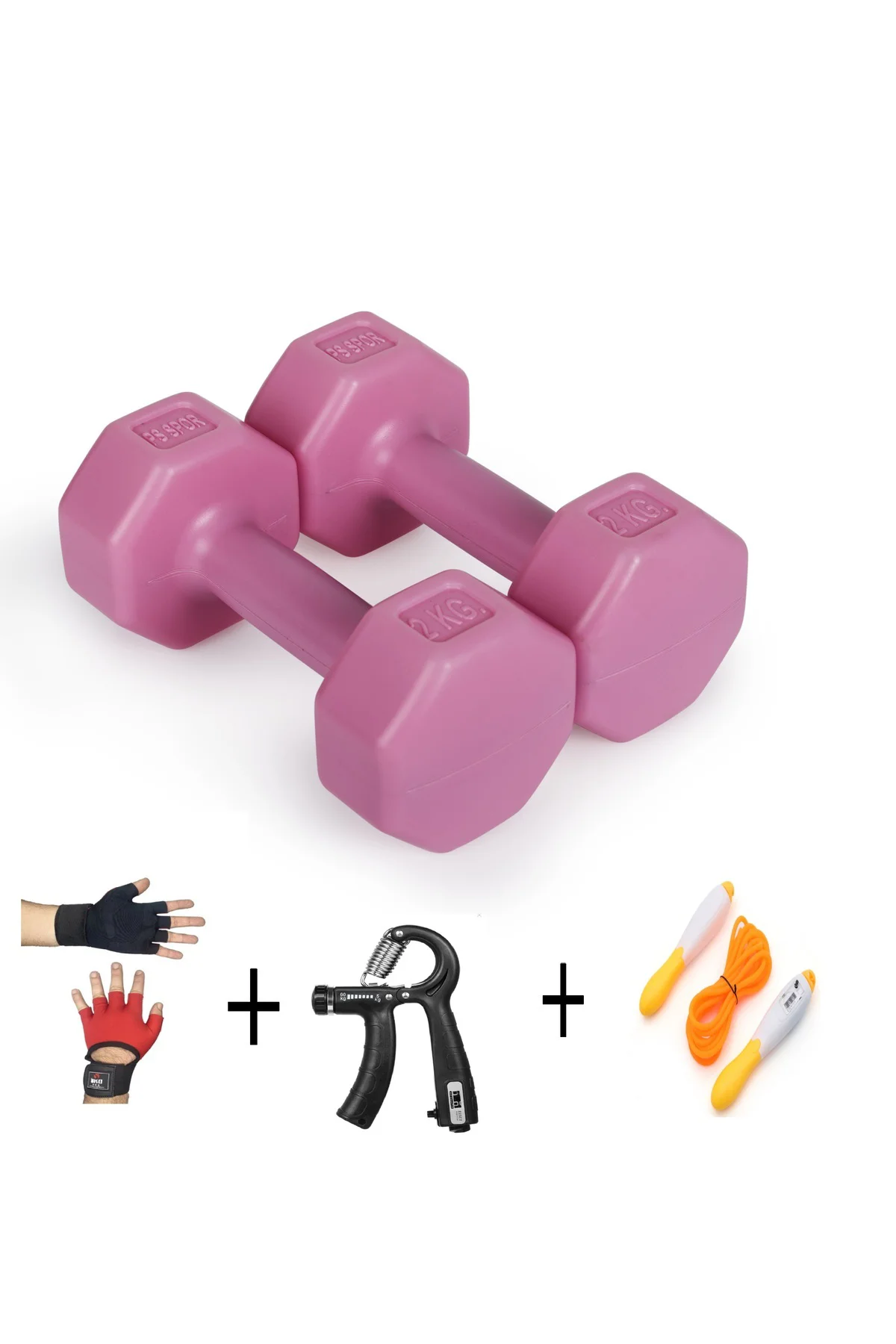 2KG Pembe Renk Dambıl Set ve Mini Fitness Set 2KG Pembe Renk Dambıl Set ve Mini Fitness Set