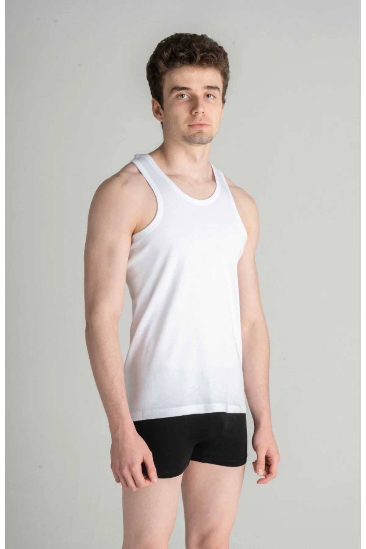2'li %100 PAMUK SPOR KESİM RAMBO ATLET - SİYAH & BEYAZ