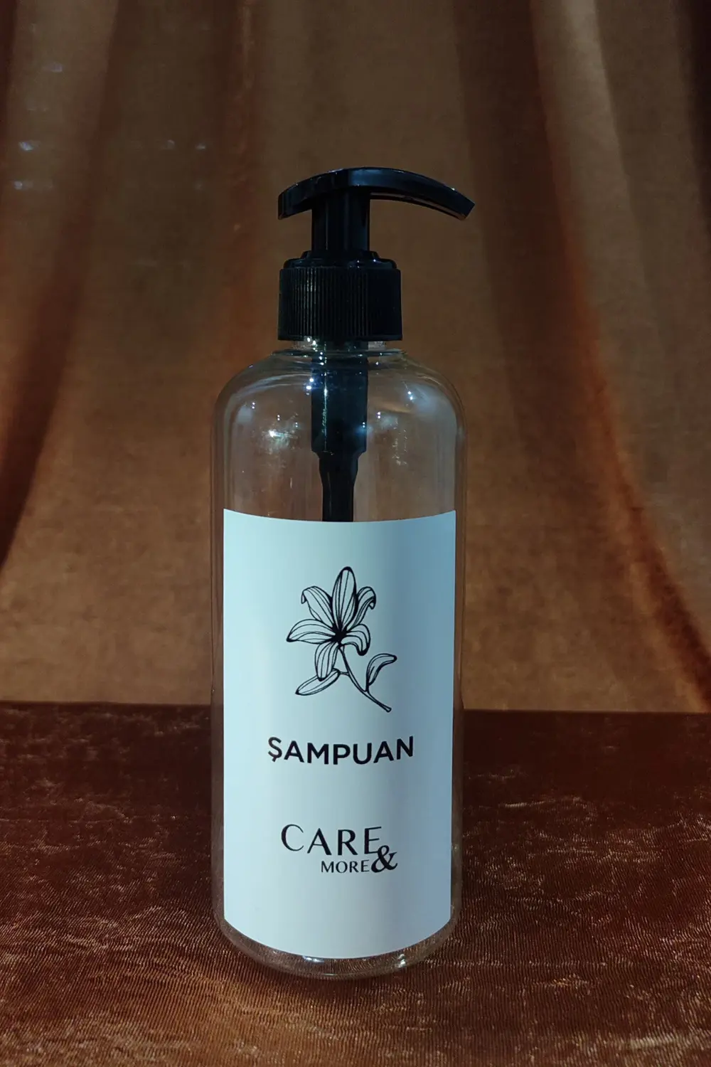 2'li Amber Banyo Seti Şampuan Saç Kremi Etiketli Plastik Şişe 500