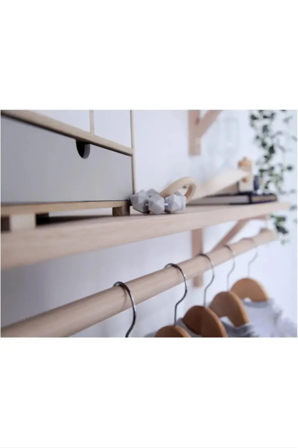 2'li Askılıklı Halatlı Duvar Rafı