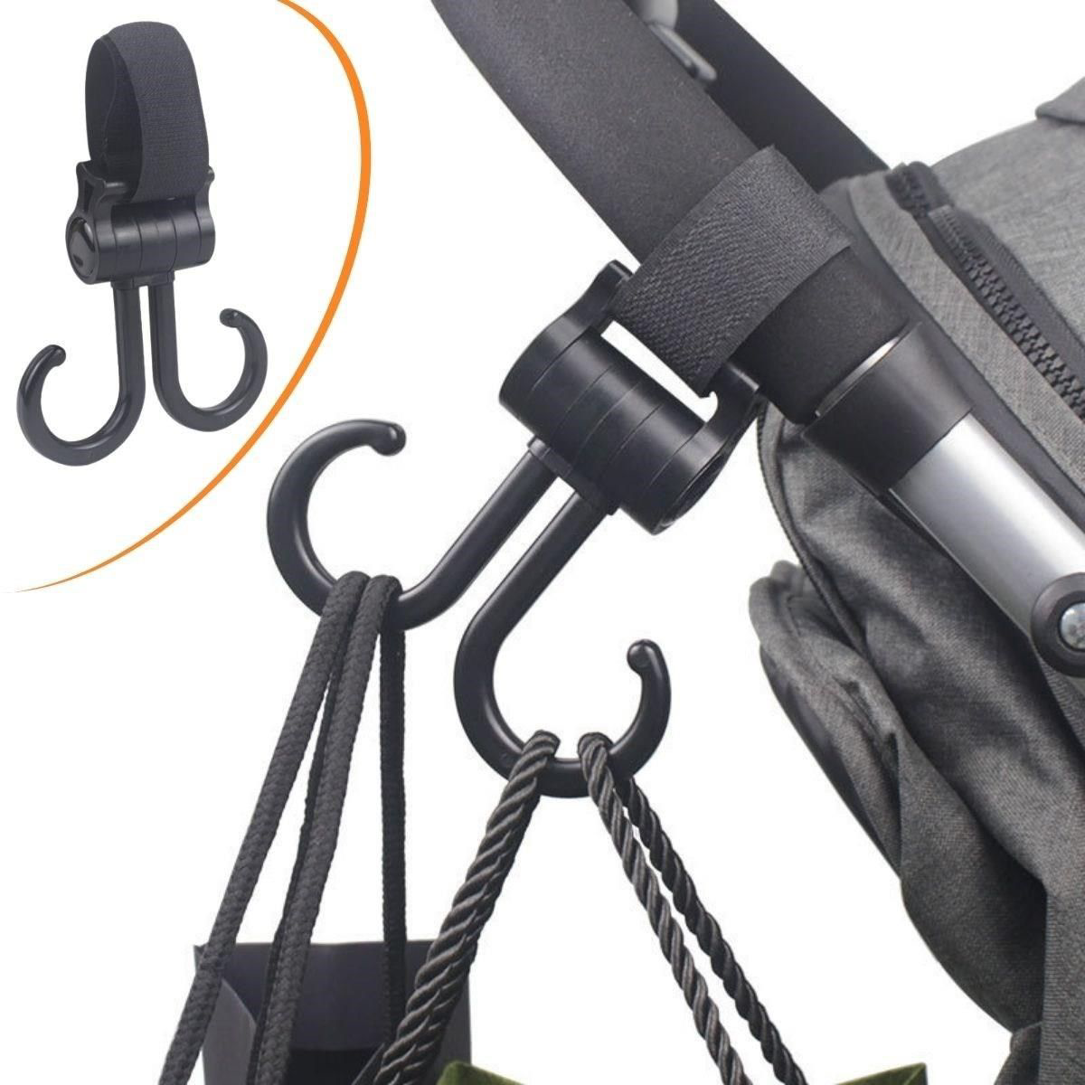 2li Bebek Arabasına Uyumlu Cırtlı  Eşya Taşıma Aparatı 360 Derece