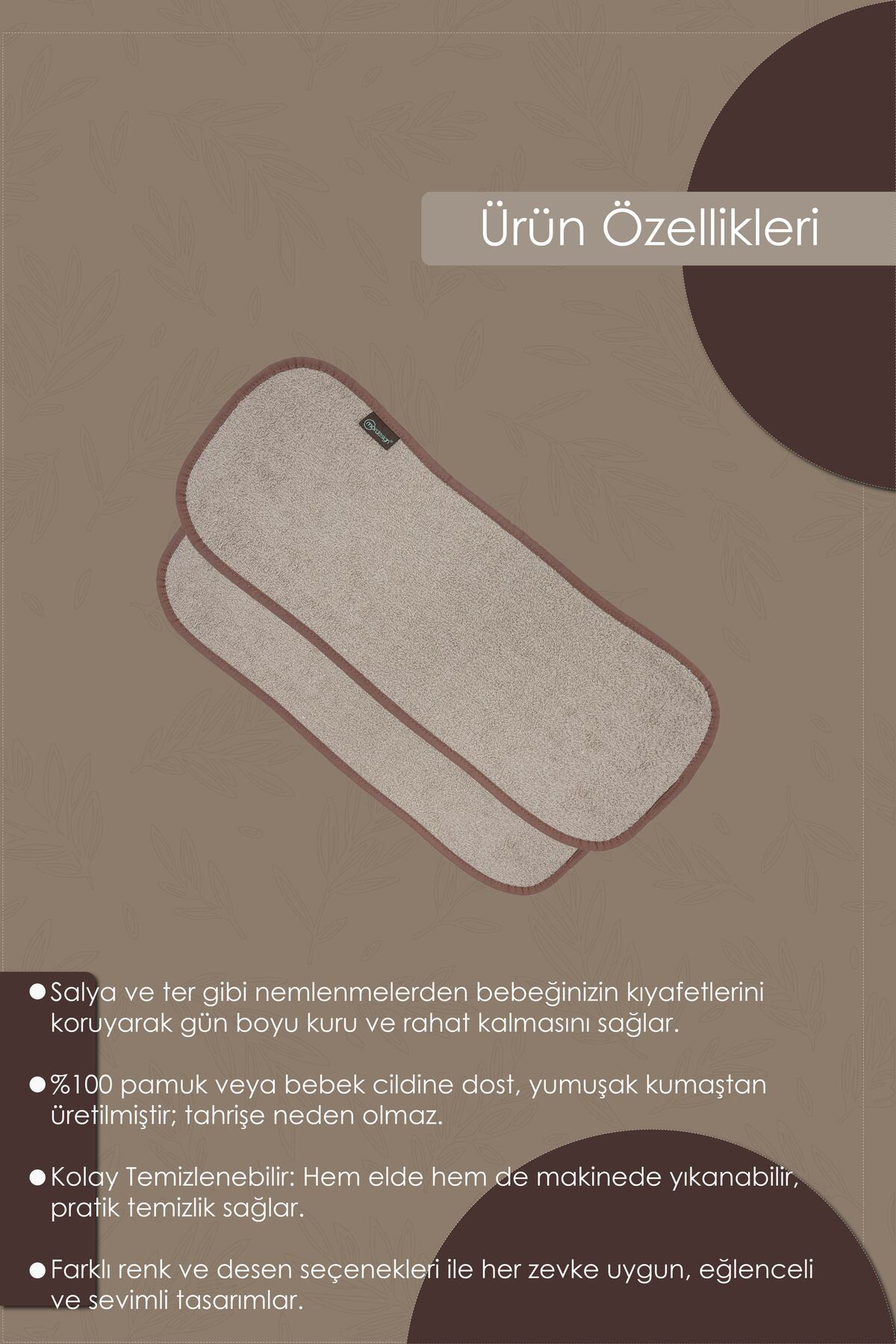 Mordesign 2'Li Bebek Salya Bezi, Ağız Mendili, Ultra Yumuşak Geğirme Bezi,