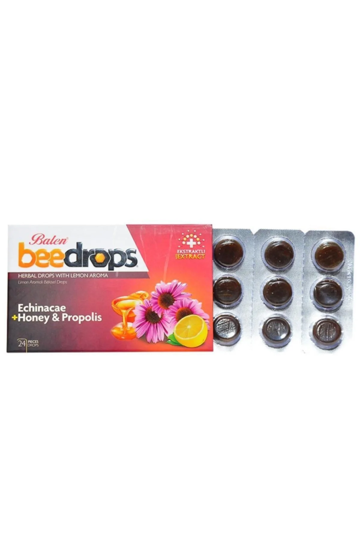 2'li Beedrops Ekinezyalı Ballı Propolisli Limon Aromalı Drops 24 Adet Boğaz Pastili