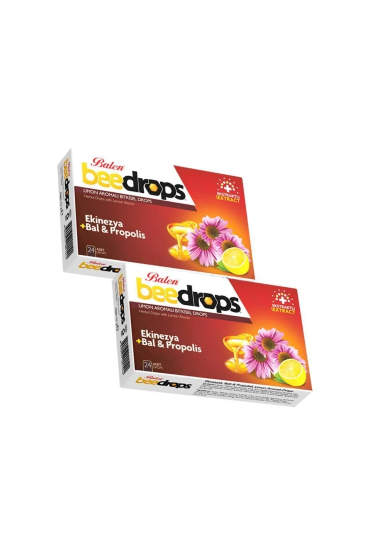 2'li Beedrops Ekinezyalı Ballı Propolisli Limon Aromalı Drops 24 Adet Boğaz Pastili