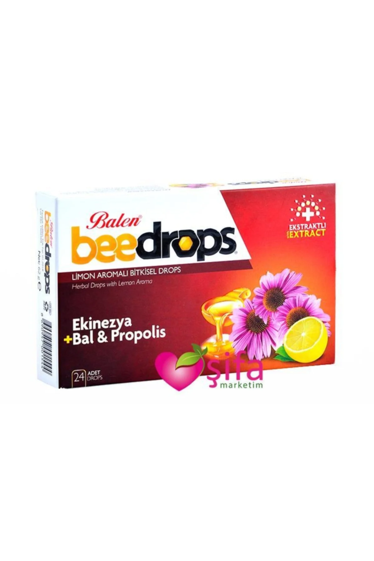 2'li Beedrops Ekinezyalı Ballı Propolisli Limon Aromalı Drops 24 Adet Boğaz Pastili